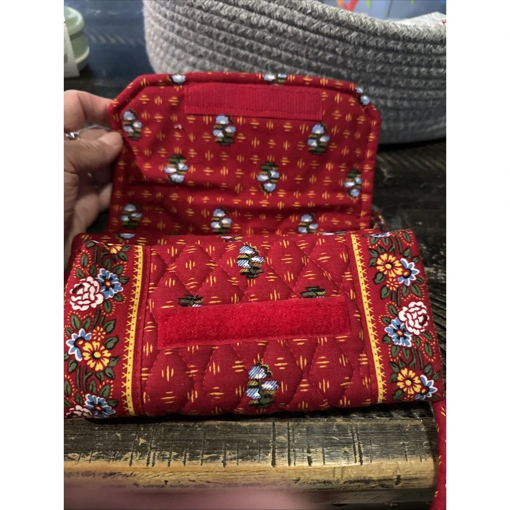 Vintage Vera Bradley 90's Provincial Red Crossbody/Tri Fold Wallet - NICE!